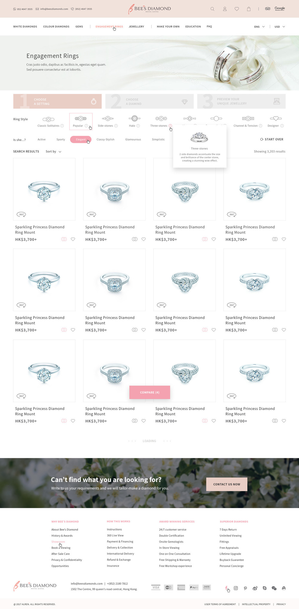 Bee's Diamonds Ring listing page