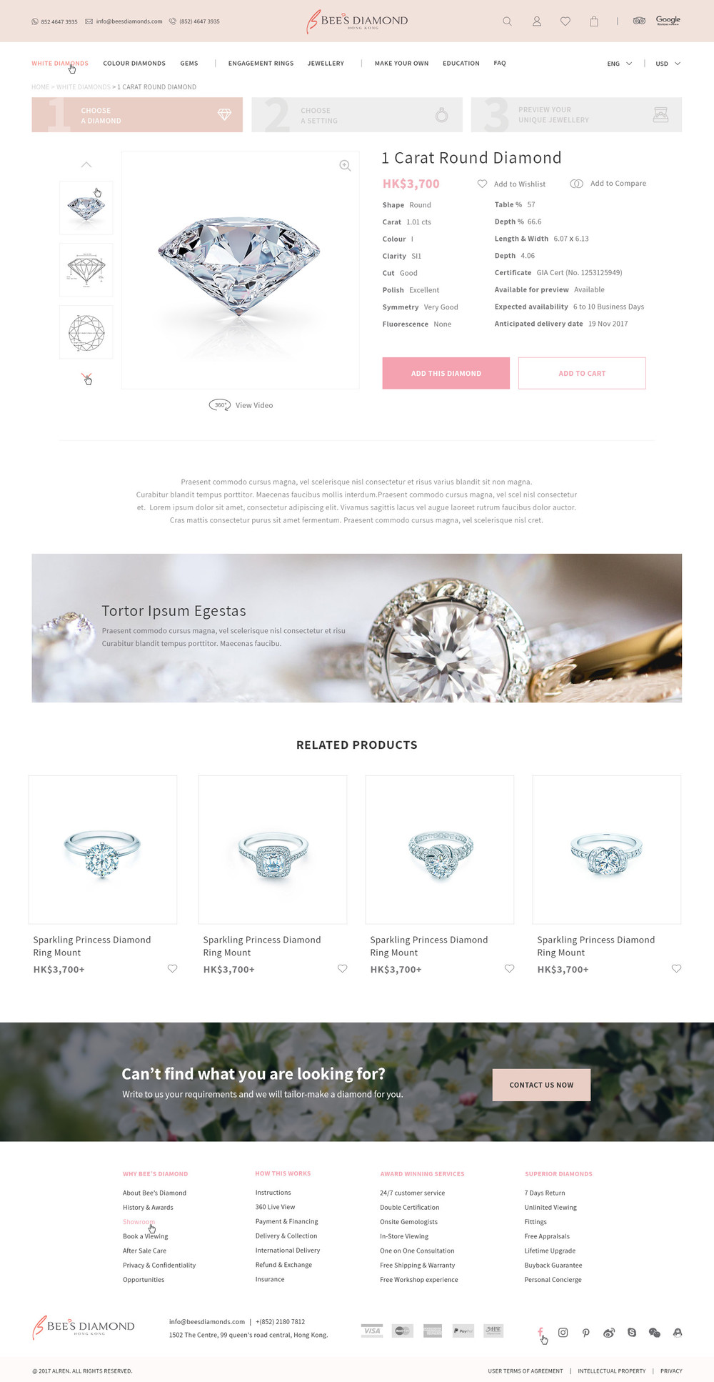 Bee's Diamonds Product Page