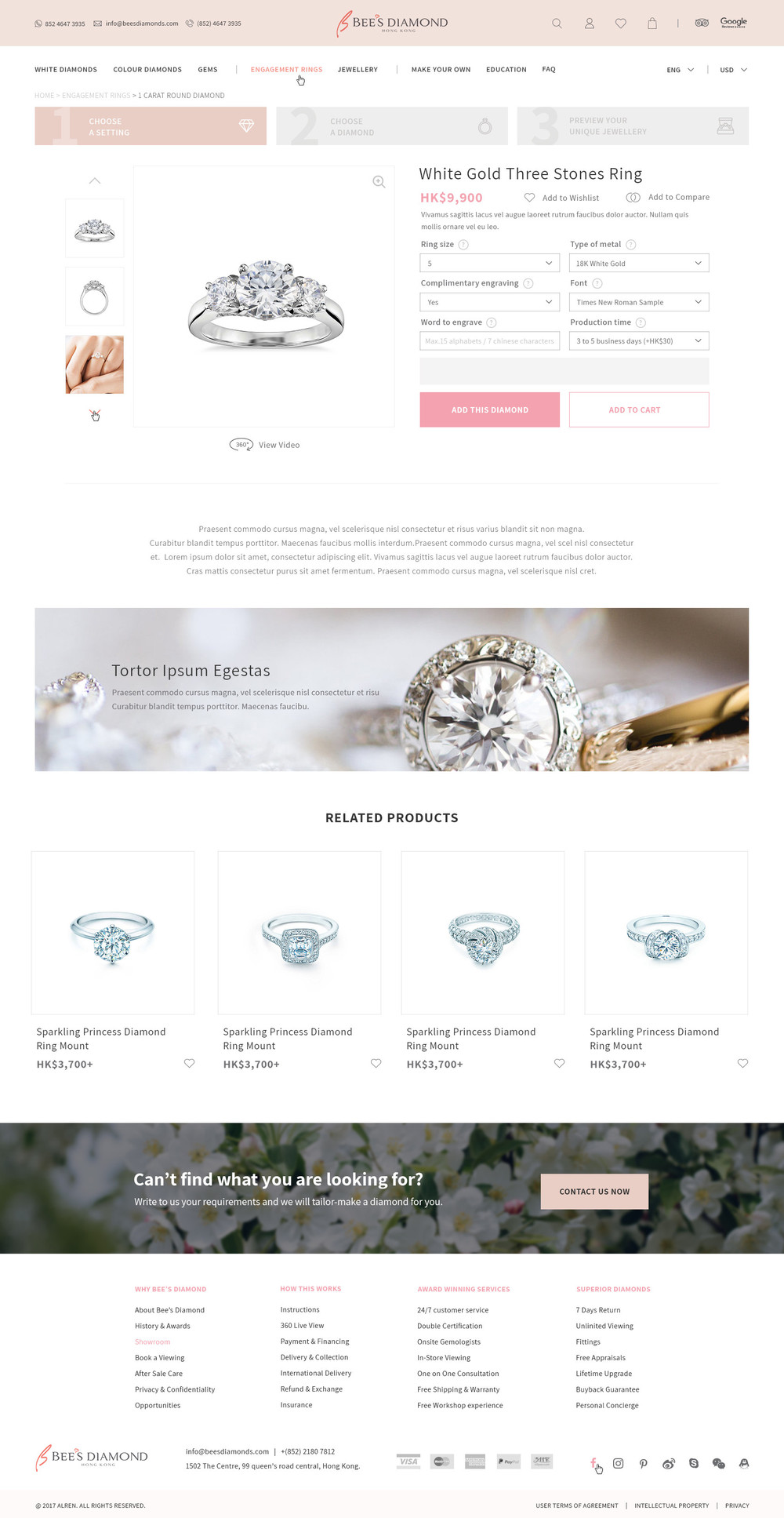 Bee's Diamonds Ring product page